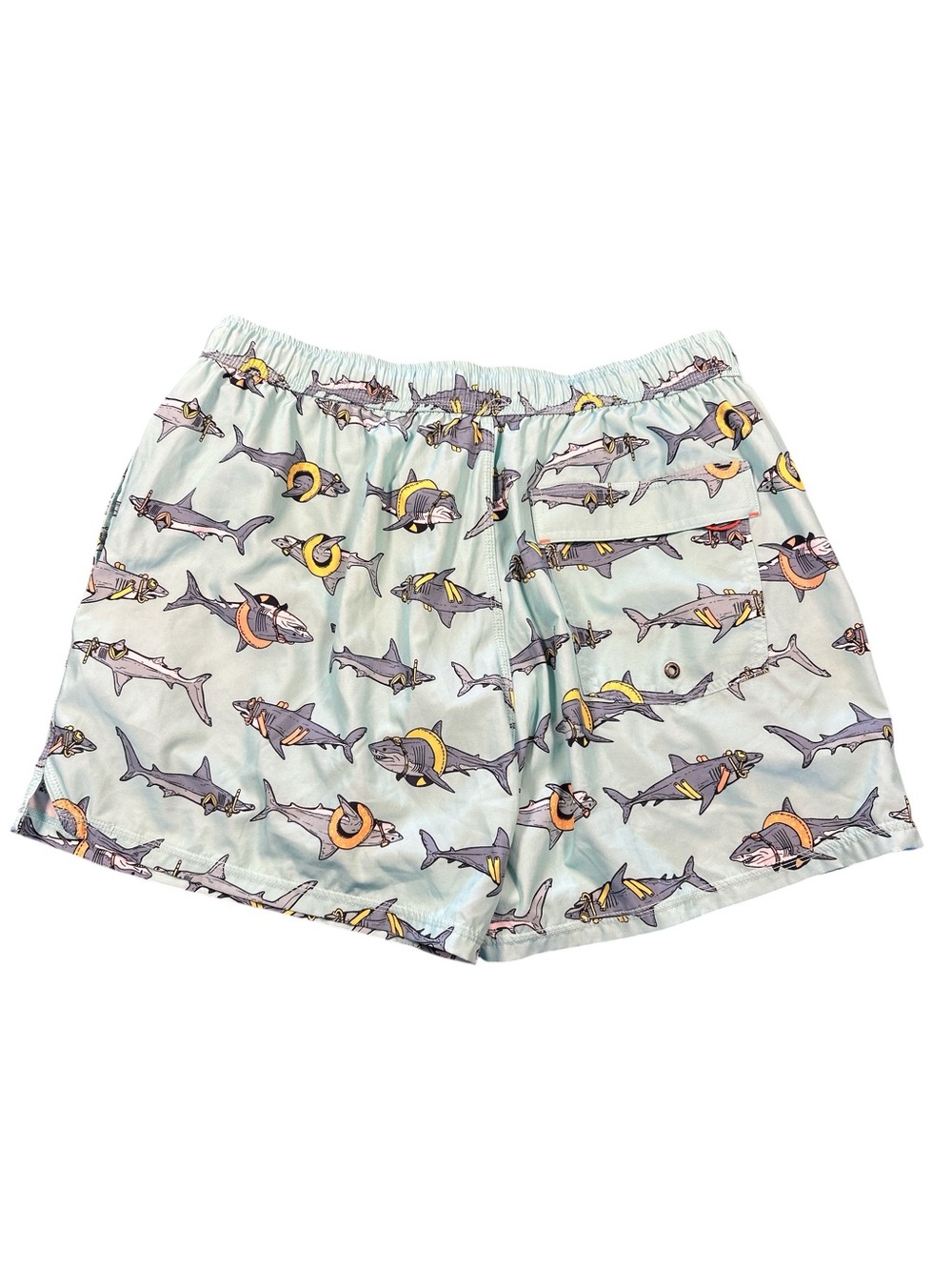 SAXX Oh Buoy 2 in 1 Stretch Swim Trunks Size XL Pool Shark Print - Picture 6 of 6